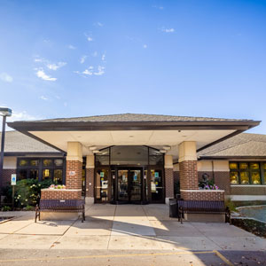 Front Entrance to Naper Blvd. Library